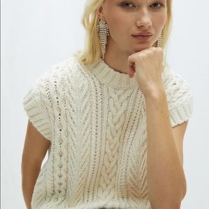 Knit Cable Sweater Vest Loft